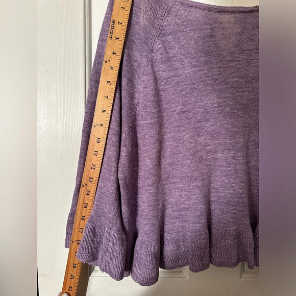 Margaret O’Leary S Italian LINEN Lightweight Lavender Flounce Ruffle MSRP $215 - Picture 9 of 11
